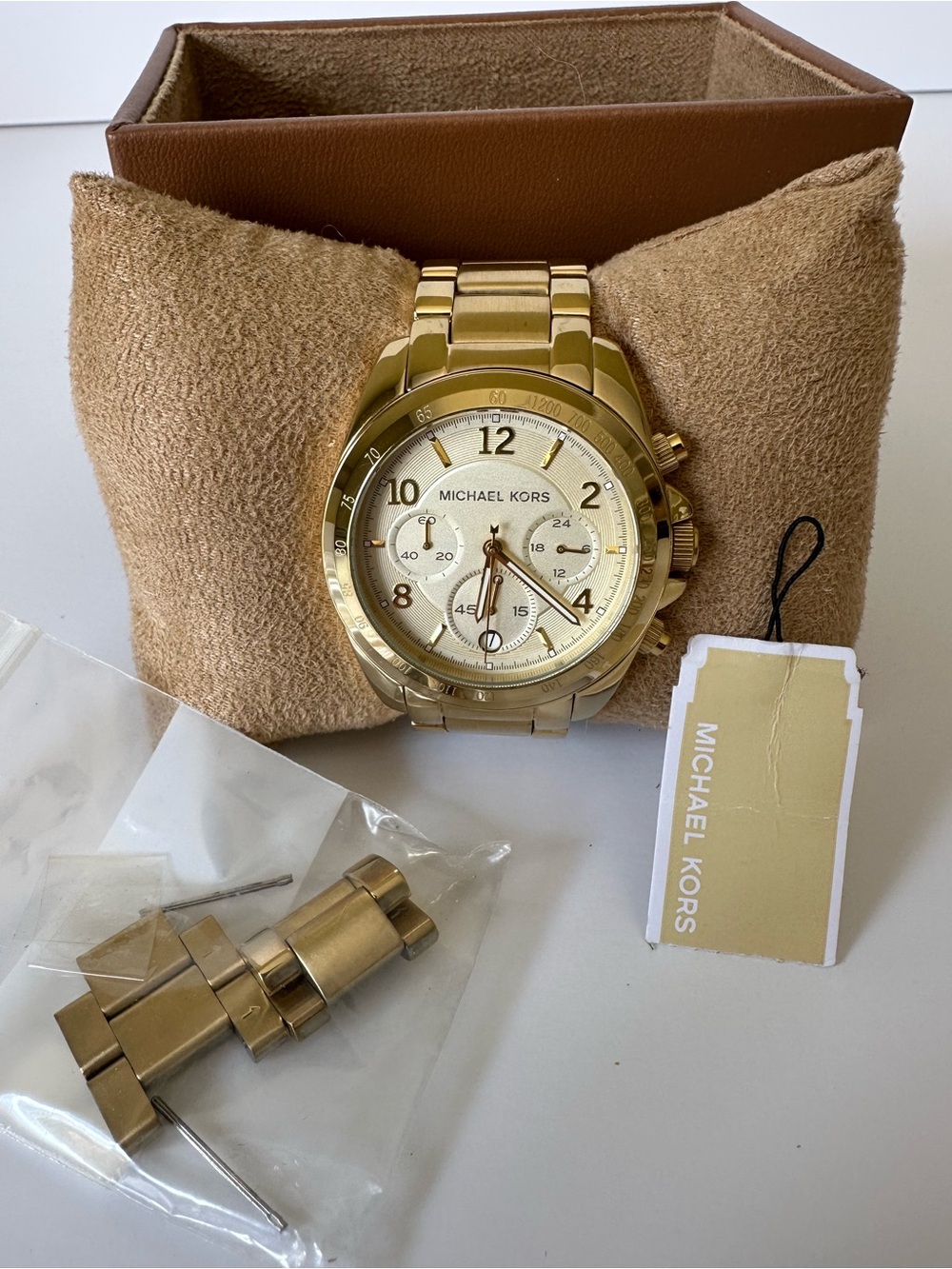 Like New Michael Kors Gold-Tone Chronograph Watch MK5155